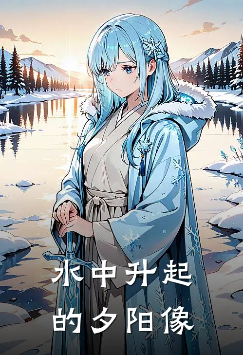 水中升起的夕阳像